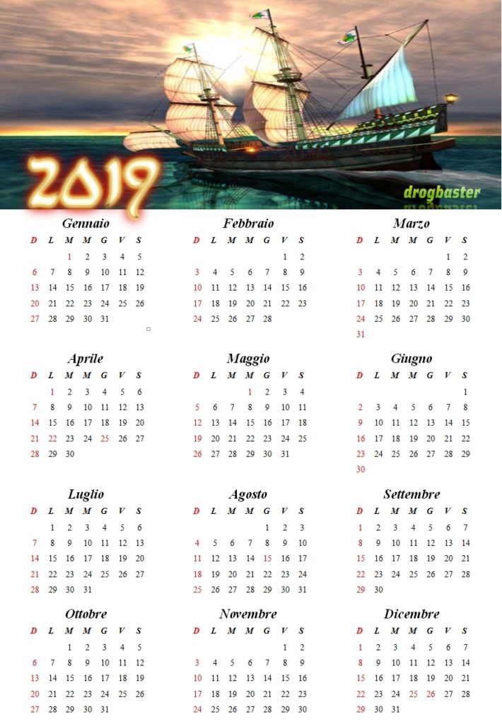Personalizza Calendario 2019