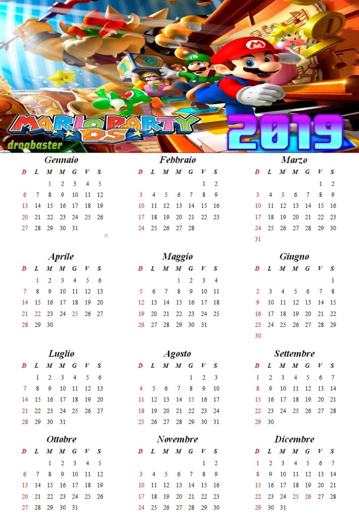 calendario mario bros