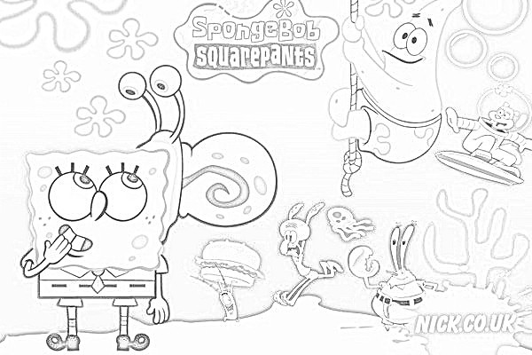disegna e colora spongebob
