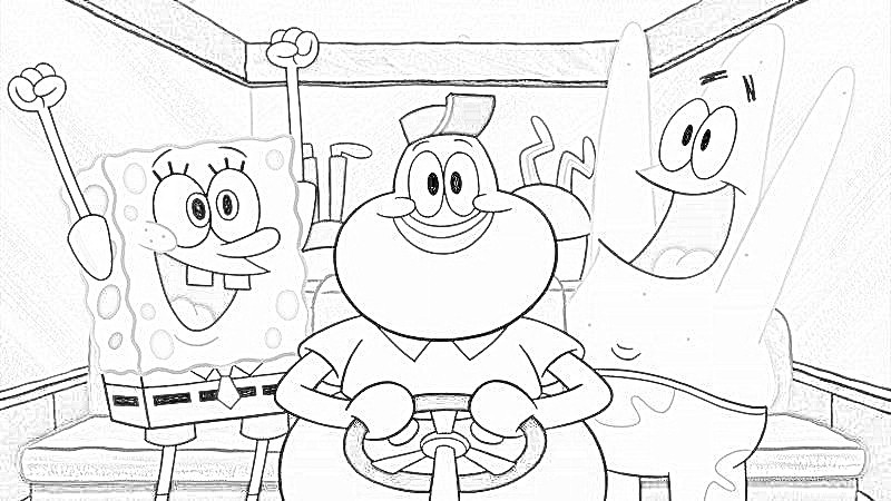 patrick stella e spongebob disegno da colorare