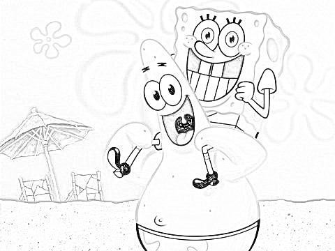 coloriamo patrick stella e spongebob