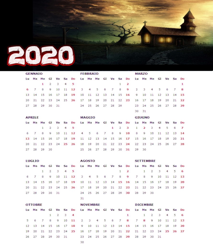 calendari sono liberi da diritto d'autore