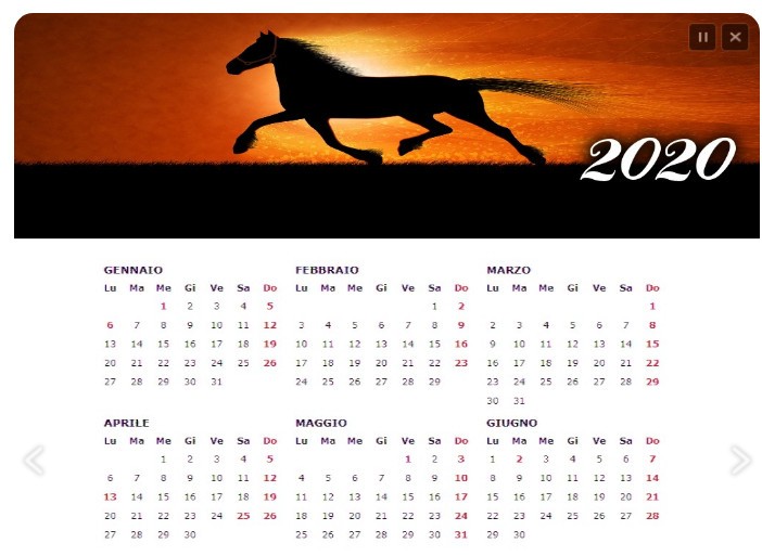 Calendario 2020 da stampare