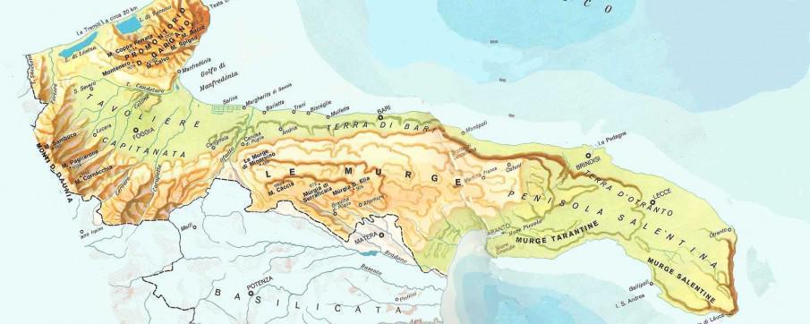 cartina fisica puglia